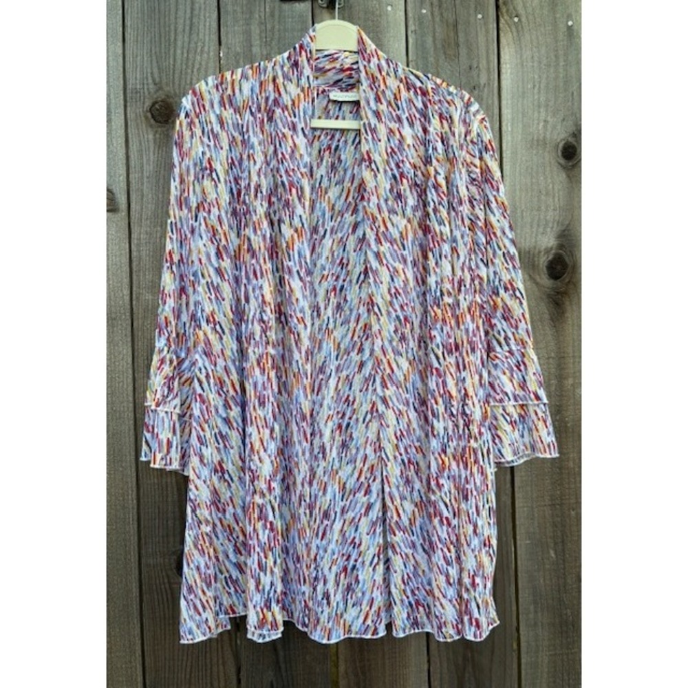 Multiples Colorful Kimono Cardigan Long Sleeve Open Front Lightweight One Size